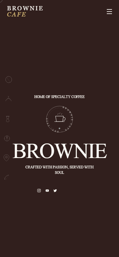 Brownie Cafe mobil görünüm